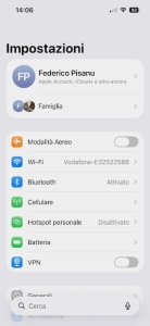 impostazioni iphone