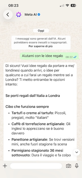 meta ai aiutami con idee regalo