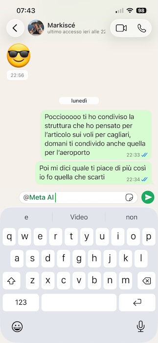 meta ai menzione su whatsapp