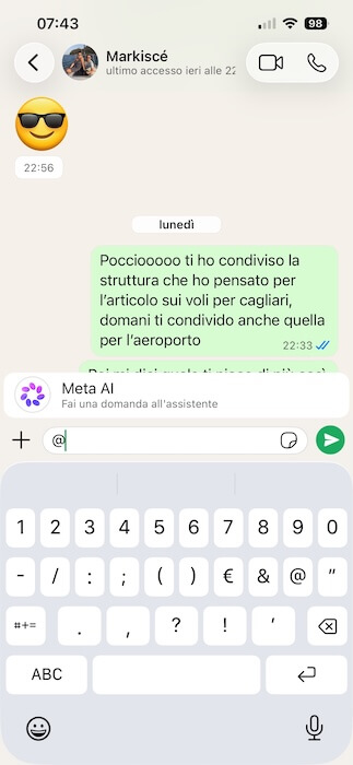 meta ai utilizzo menzione