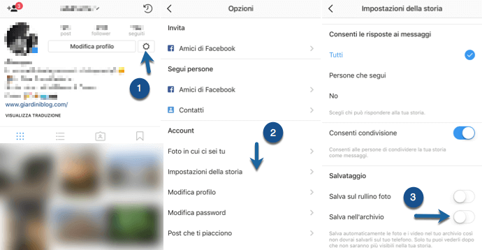 salva automaticamente le storie