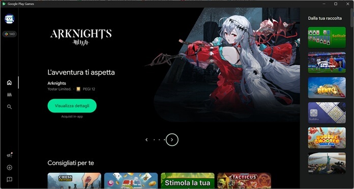 Google Play Games Pc Schermata Iniziale