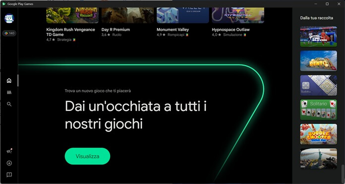 Google Play Games Visualizza Titoli