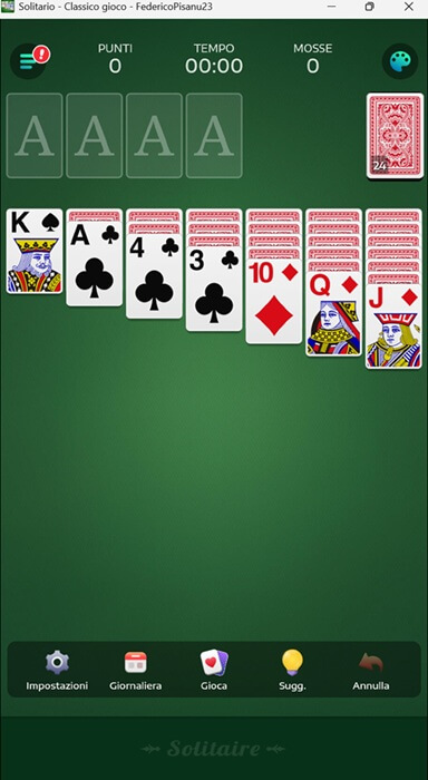 Solitario Classico Gioco