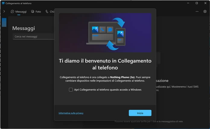 Ti Diamo Il Benvenuto In Collegamento Al Telefono Smartphone Android